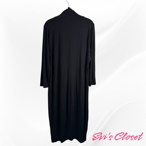 Torrid Women's Mock Turtle Neck Midi Dress Black Sz 1-XL Black Knit Stretch - Picture 3 of 9